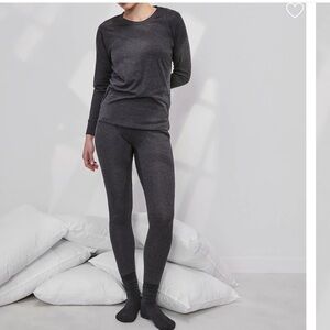 COPY - Lunya Restore Travel Set (Long Sleeve Tee + Leggings) - Charcoal Grey, L…